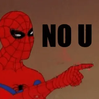 🙅‍♀️ 0badc520 Spider-Man NO U spider-man, meme, bukan kamu, menunjuk, lucu whatsapp sticker