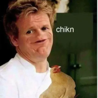 🐔 2bf9a115 Gordon Ramsay chikn koki, ayam, makanan, memasak, meme, humor whatsapp sticker