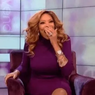 😂 4b670569 Wendy Williams The Wendy Williams Show pembawa acara talk show, tertawa, televisi siang, tokoh TV, wanita whatsapp sticker