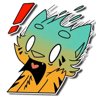 😱 21529266 Cartoon, Tier, Katze, Ausrufezeichen, Schock, Überraschung, Ausdruck whatsapp sticker