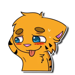 😅 946b7065 Katze, Tier, Cartoon, Gesichtsausdruck, lustig, süß, fellartig whatsapp sticker