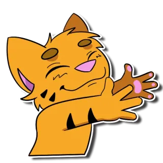 😘 9d3fb827 Katze, Tier, Cartoon, orange Katze, Haustier, Aufkleber whatsapp sticker