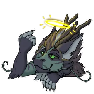 😇 9782ffa7 มังกร, เฟอร์รี่, นางฟ้า, แฟนตาซี, สติกเกอร์, การ์ตูน telegram sticker