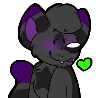 👀 2b9a27ef 의인화, 박쥐, 보라색, 녹색, 하트, 귀여운 whatsapp sticker