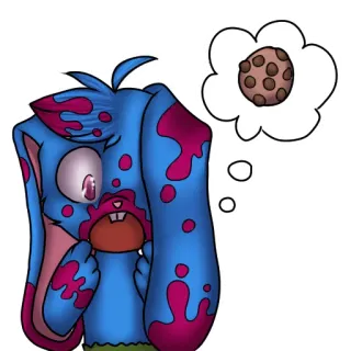 🍪 00f30c89 漫画, ウサギ, クッキー, 血まみれ, モンスター, ゾンビ, 不気味 telegram sticker