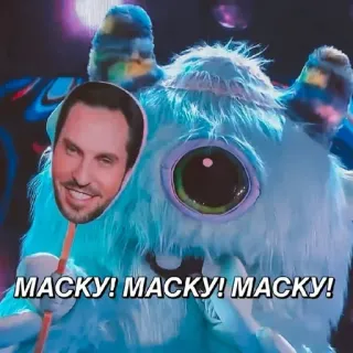 😃 536ad796 The Masked Singer MACKY! MACKY! MACKY! Mask Singer, Macky, Gwiazda, Program TV, Potwór, Nick Viall telegram sticker