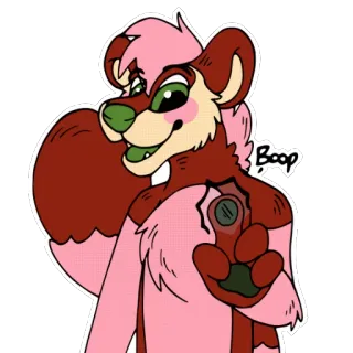 👈 7e739885 Boop Furry, Animale, Cartone animato, Carino, Rosa, Boop whatsapp sticker