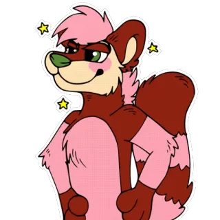 😎 914f52a6 Furry, Cartone animato, Animale, Stelle, Carino, Illustrazione, Personaggio whatsapp sticker