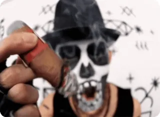 🚬 737f59f8 czaszka, palenie, cygaro, malowanie twarzy, kapelusz, dym telegram sticker