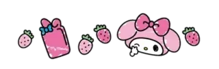 🎀 0d003153 My Melody My Melody, Sanrio, клубника, каваий, розовый, милый whatsapp sticker