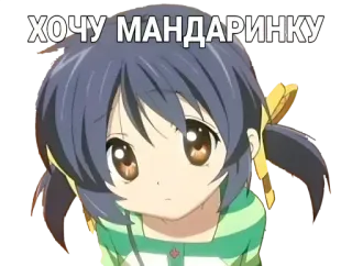 🍊 2190c976 ХОЧУ МАНДАРИНКУ Аниме, Девушка, Милая, Хочу, Мандарин, Мультфильм whatsapp sticker