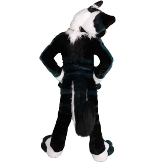 😤 5dc7eabe Furry, Costume animal, Mascotte, Noir et blanc, Anthropomorphe, Queue telegram sticker