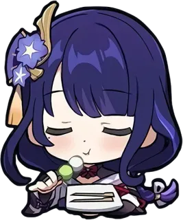 🍡 a6dc8695 Raiden Shogun Genshin Impact 动漫, 游戏, 食物, 可爱, Q版, 原神 telegram sticker