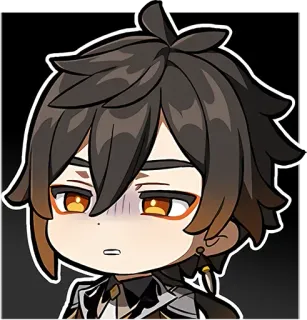 😓 a77cb3bb Zhongli Genshin Impact 动漫, Q版, 原神, 钟离, 游戏 telegram sticker