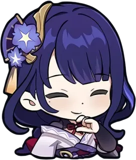 ☺️ ca9e0fe6 Raiden Shogun Genshin Impact 游戏, 角色, 动漫, 原神, 雷电将军 telegram sticker