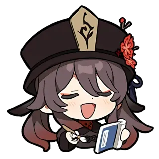 🖍 ce8c49fd Hu Tao Genshin Impact 胡桃, 原神, 游戏, 动漫, 卡通, 可爱, Q版 telegram sticker