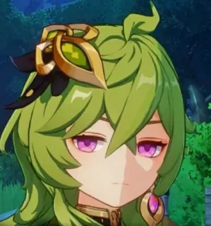 😑 d5705765 Collei Genshin Impact 柯莱, 原神, 动漫, 游戏角色, 绿发, 疲惫 telegram sticker