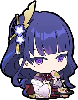 ☕ d6360855 Raiden Shogun Genshin Impact 动漫, 游戏, 雷电将军, 原神, Q版, 可爱, 贴纸 telegram sticker