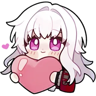 ❤ dc27333a 动漫, Q版, 可爱, 心, 爱 telegram sticker