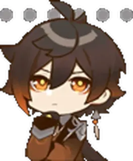 😐 e2995279 Zhongli Genshin Impact 动漫, Q版, 钟离, 原神, 游戏, 角色 telegram sticker