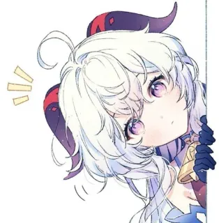 😶 f9aca47f Ganyu Genshin Impact 动漫, 游戏, 原神, 甘雨, 可爱, 插画 telegram sticker