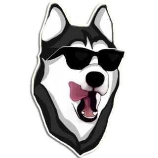 😎 291d3797 husky, dog, sunglasses, animal, cool, sticker, cartoon, pet telegram sticker