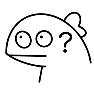 🦖 84c7296a ? tanda tanya, kartun, coretan, bingung, ikan, ekspresi telegram sticker