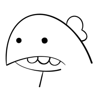 🦖 c20baefd Kartun, Ikan, Sedih, Sederhana, Minimalis, Gambar, Garis luar, Karakter telegram sticker