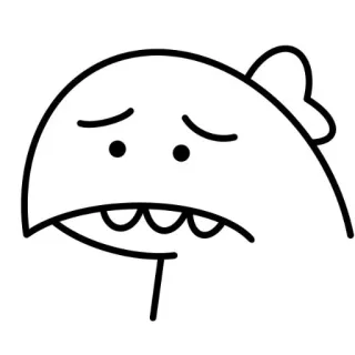 🦖 d08e171d sedih, kartun, karakter, garis luar, imut, ekspresi telegram sticker