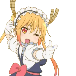 😉 1b47bc71 Tohru Miss Kobayashi's Dragon Maid Anime, Drago, Maid, Kawaii, Carino, Personaggio whatsapp sticker