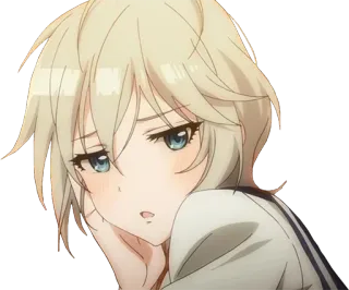 ☺️ 2d303f43 Ragazza anime, Cartone animato, Carino, Capelli biondi, Occhi azzurri whatsapp sticker