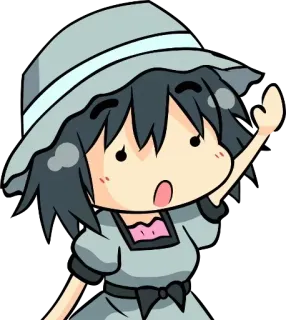 ✋ ada2e3a9 Anime, Cartone animato, Carino, Ragazza, Personaggio, Cappello whatsapp sticker