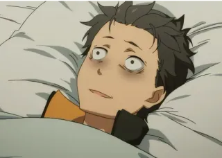 😳 cd03e31e Subaru Natsuki Re:Zero Anime, Personaggio, Stanco, Assonnato, Esaurito, Re:Zero whatsapp sticker