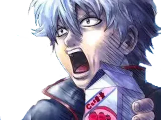 😱 ed5c05b0 Gintoki Sakata Gintama anime, manga, Gintama, Gintoki Sakata, divertente, urlo, latte whatsapp sticker