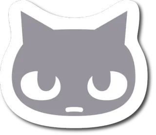 😐 34c61f75 kat, dier, sticker, cartoon, grijs, schattig telegram sticker