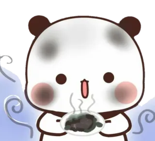 🐻 7d7b2a08 panda, fofo, comida, prato, desenho animado, animal, kawaii, adesivo whatsapp sticker