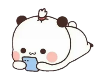 🐻 dd7dabe8 Panda, Desenho animado, Fofo, Animal, Kawaii, Adesivo, Telefone, Brincando whatsapp sticker