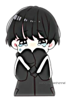 😰 3219a78c เศร้า, ร้องไห้, อนิเมะ, จิบิ telegram sticker