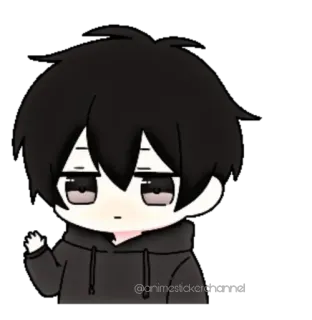 👋 eda0a5fe อนิเมะ, การ์ตูน, ตัวละคร, เศร้า, จิบิ telegram sticker