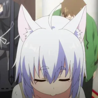 😸 60c76a31 アニメ, 猫耳, 女の子, 白髪, かわいい, 可愛い telegram sticker