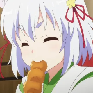 😸 a41d6fe7 アニメ, 食べる, 可愛い, 女の子, 食べ物 telegram sticker
