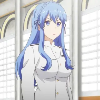 🙄 ca309552 アニメ, 青髪, キャラクター, 女の子, 制服, アニメーション telegram sticker