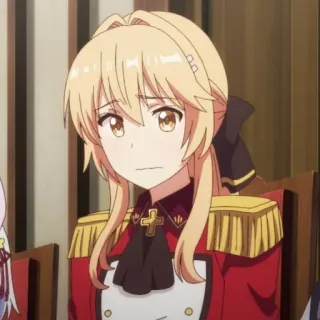 😌 e012a408 アニメ, 金髪, 制服, 女の子, 可愛い, キャラクター telegram sticker