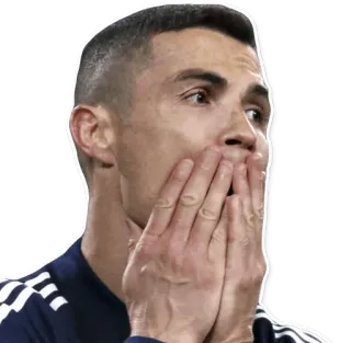😱 0e203d41 Cristiano Ronaldo soccer, athlete, surprised, shocked, football whatsapp sticker