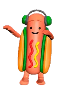🌭 1a3f2045 핫도그, 음식, 헤드폰, 만화, 스티커, 이모지 telegram sticker