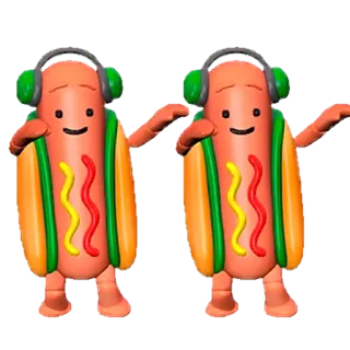 🌭 212e6f94 핫도그, 음식, 만화, 헤드폰, 춤, 케첩, 머스타드 telegram sticker