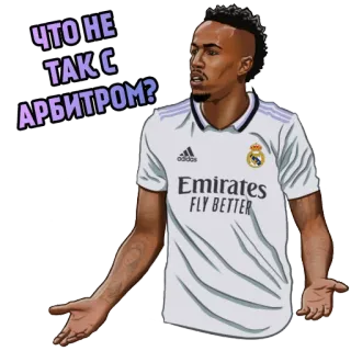 😤 2f2b603c ЧТО НЕ ТАК С АРБИТРОМ? サッカー選手, レアル・マドリード, サッカー, スポーツ, 混乱, 質問 telegram sticker