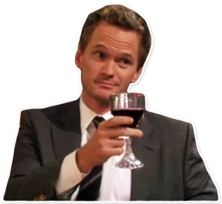 🍷 9bcab8c2 Barney Stinson How I Met Your Mother wine, toast, barney stinson, how i met your mother, suit up telegram sticker