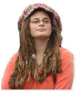 💁 b51bb6fc woman, hat, dreadlocks, glasses, portrait, person telegram sticker