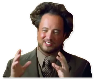 👽 f9ac16df Giorgio A. Tsoukalos Ancient Aliens meme, Ancient Aliens, Giorgio A. Tsoukalos, aliens, conspiracy, funny telegram sticker